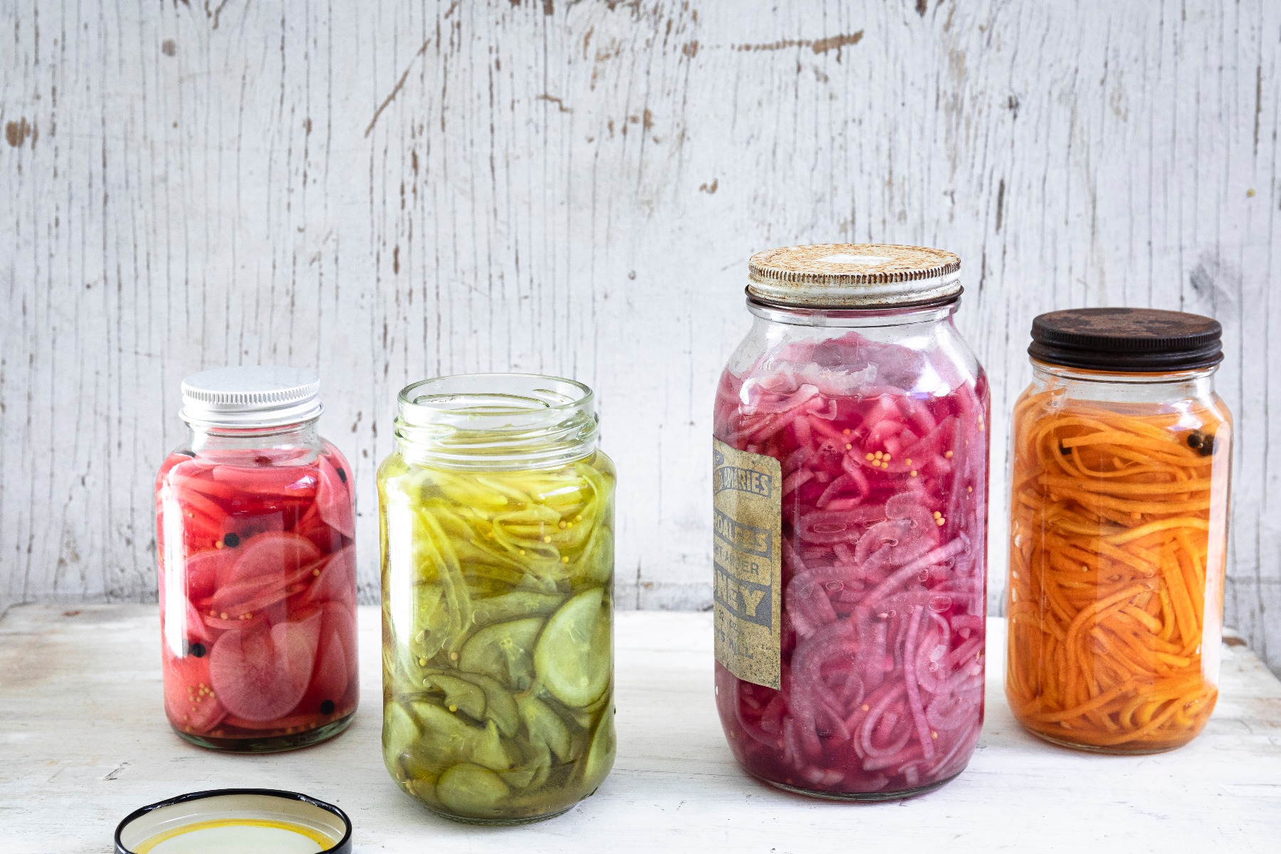 Pickled veggies in jars