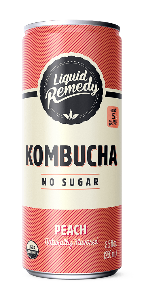 Liquid Remedy Peach Kombucha Can